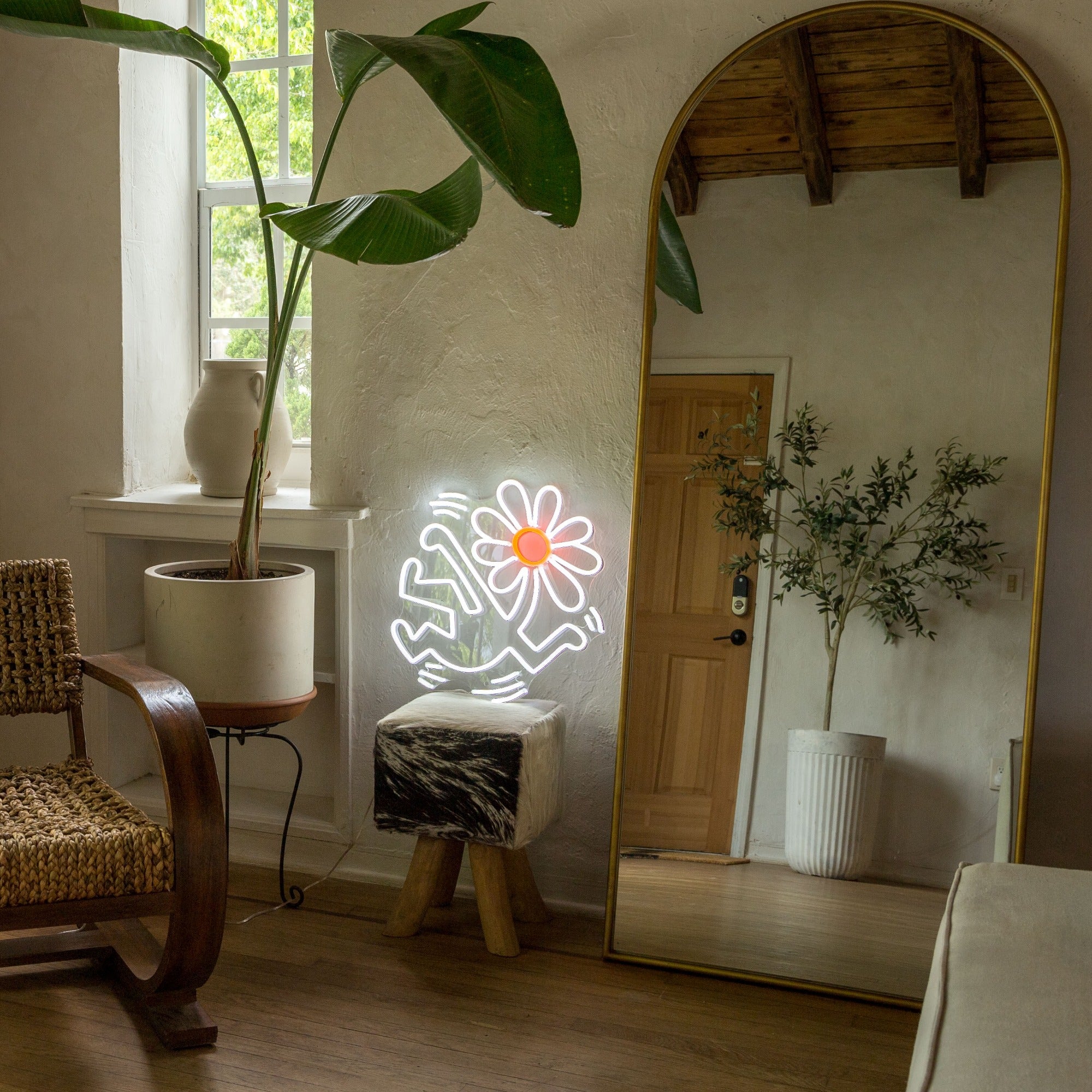 Flower Head, YP x Keith Haring, signe en néon LED